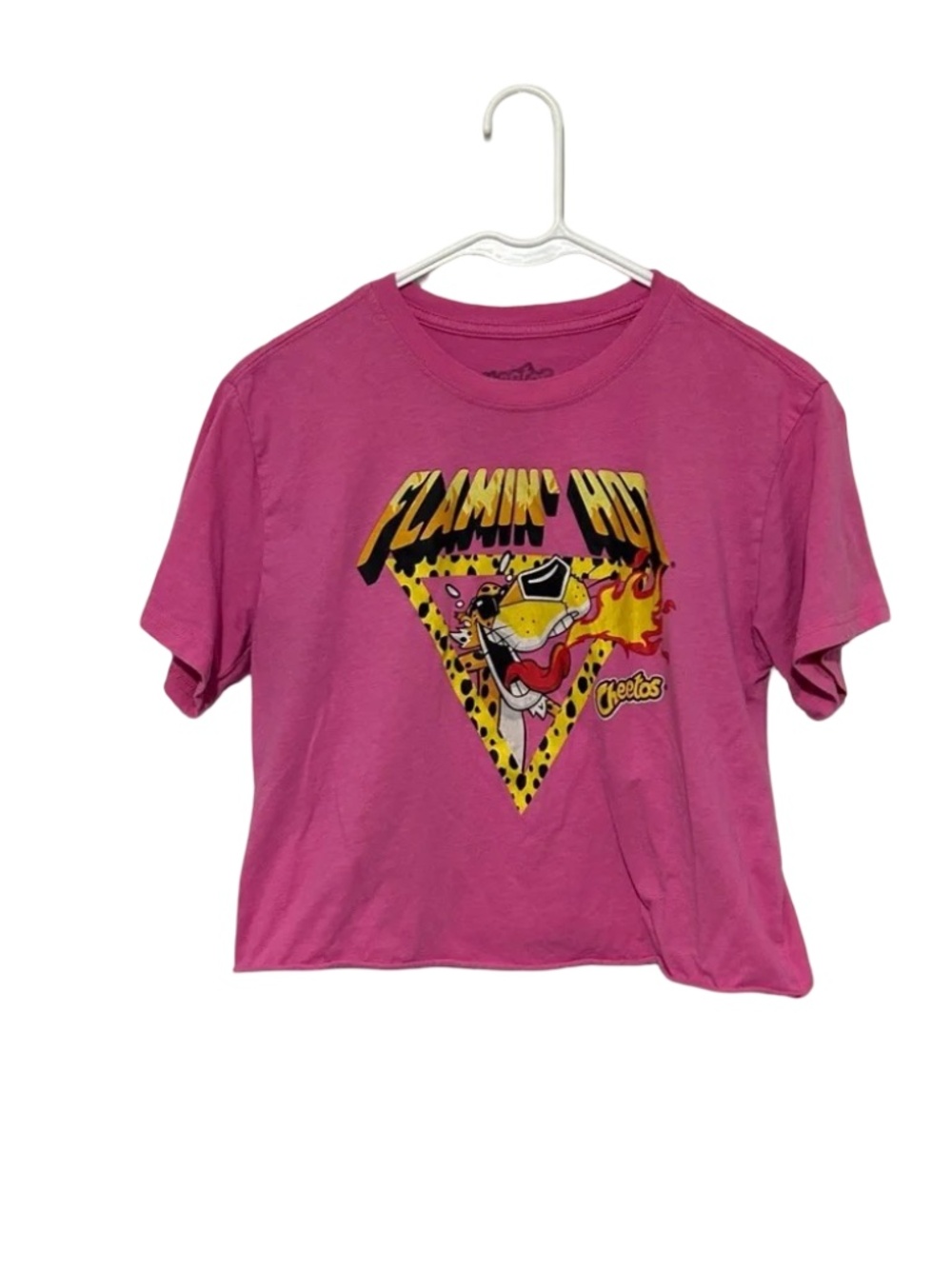 Pink Flamin' Hot Cheetos Crop Top Tee Shirt Size XS
